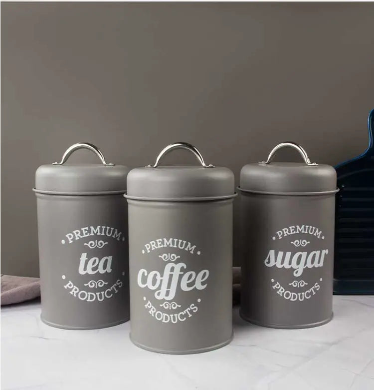 3Pcs/Set Tea Coffee Sugar Storage Hamwe